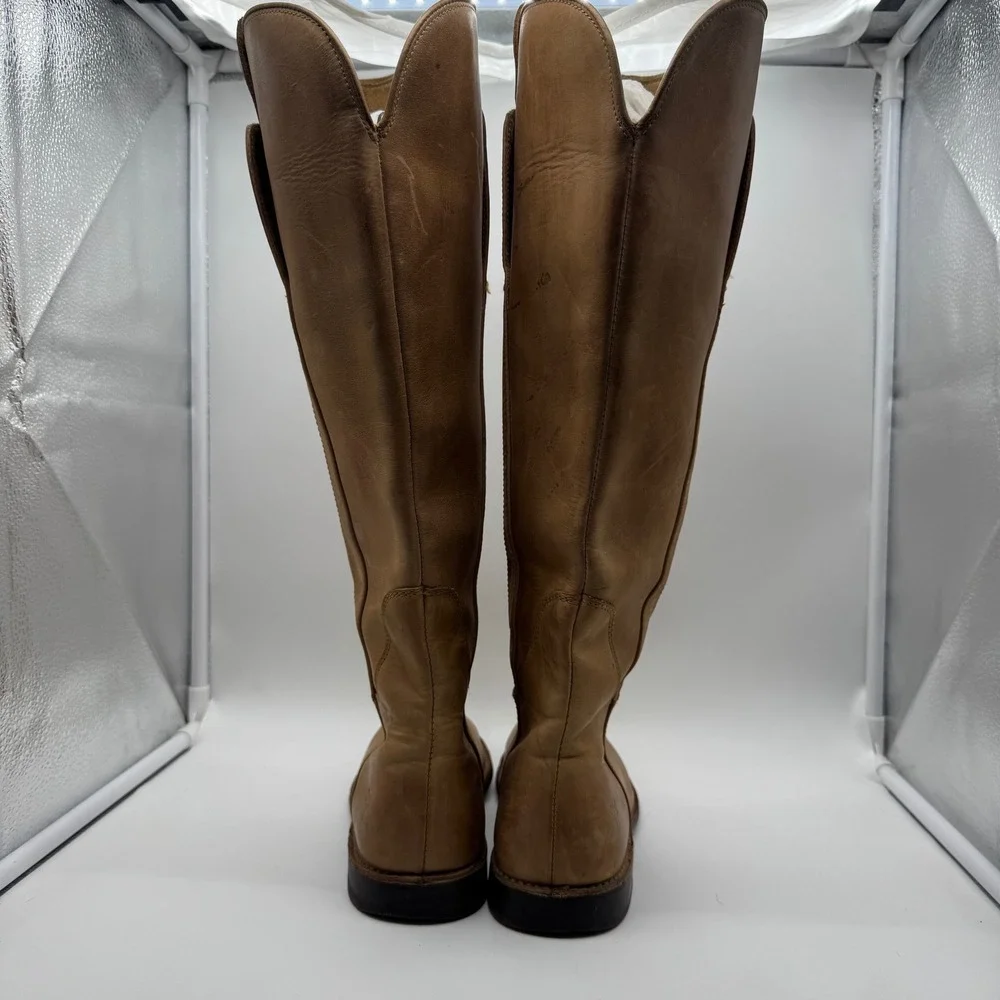 FRYE‎ Boots Paige Tall Riding Tan Leather Boots 77534 - Women's Size 8.5 B